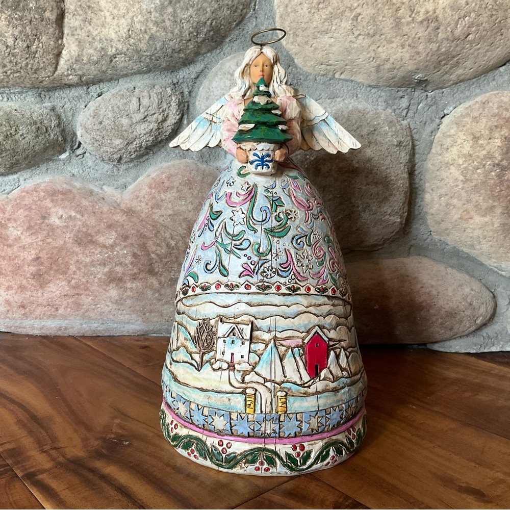 2004 Jim Shore Heartwood Creek Landscape Sleeps Angel Of Winter Figurine